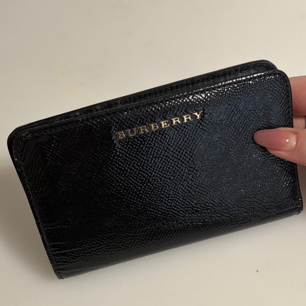 Burberry Black Embossed Leather Wallet